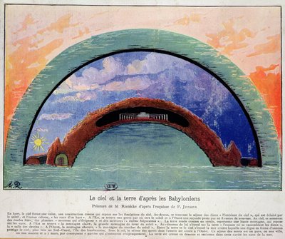 Representation of Heaven and Earth According to the Babylonians, After a Sketch by Jensen by M. Raenicke